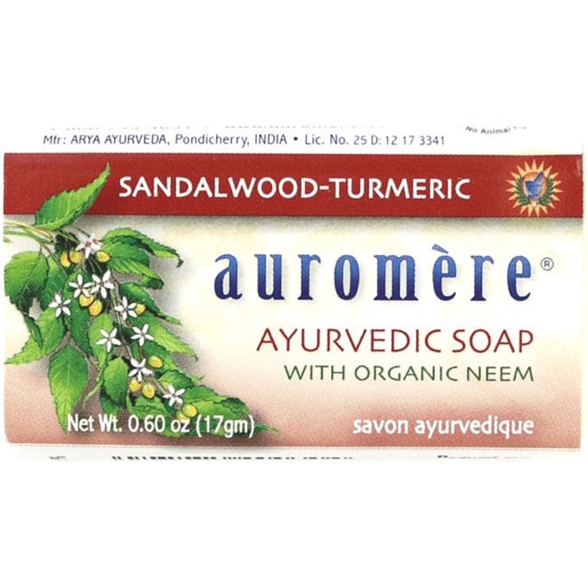 Аюрведическое мыло Auromere - сандаловое дерево и куркума 0,60 унции (S)