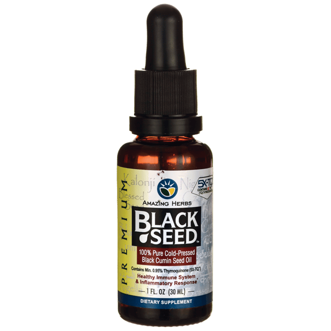 Масло черного тмина холодного отжима Amazing Herbs, 1 жидкая унция