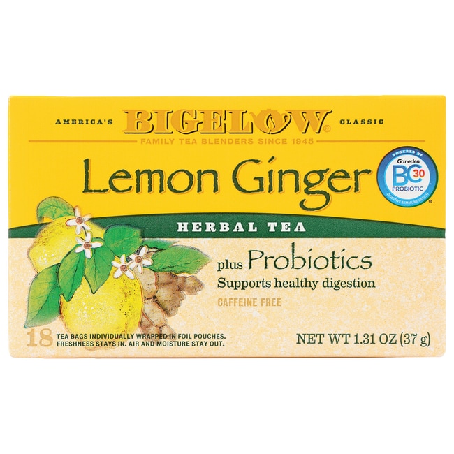 Bigelow Tea Herb Plus Probiotics Tea - Lemon Ginger 18 Bag(S