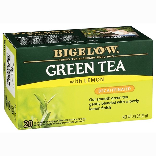 Bigelow Tea Зеленый чай с лимоном без кофеина 20 пакетиков