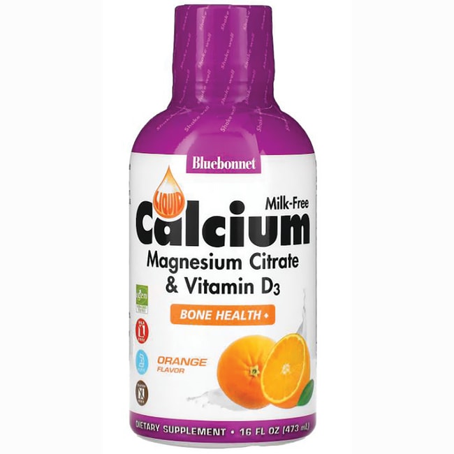 Bluebonnet Nutrition Жидкий цитрат кальция и магния плюс витамин D3 - Апельсин