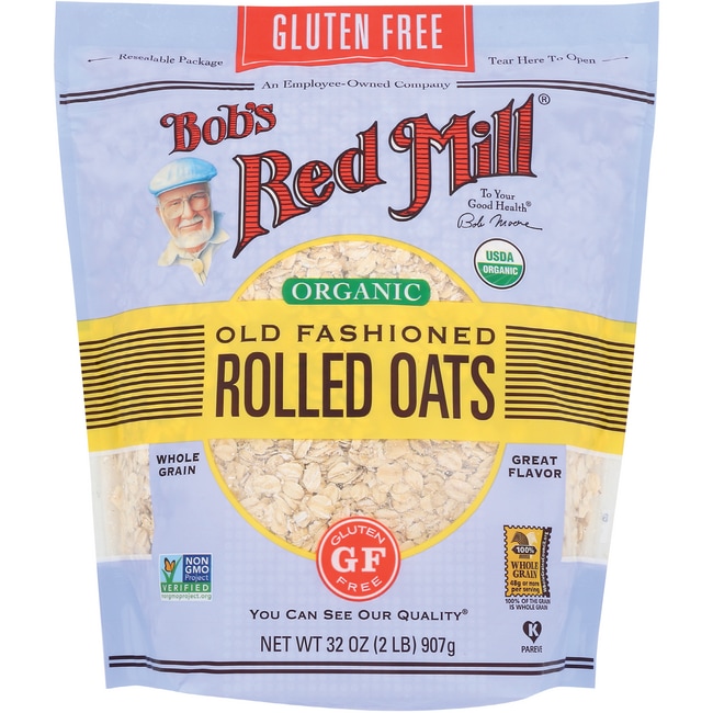 Bob's Red Mill Gluten Free Organic Old Fashioned Rolled Oats 32 oz Pkg ...