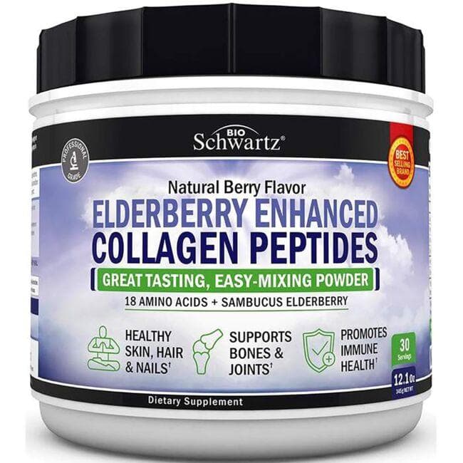 Elderberry Enhanced Collagen Peptides - Berry Flavor