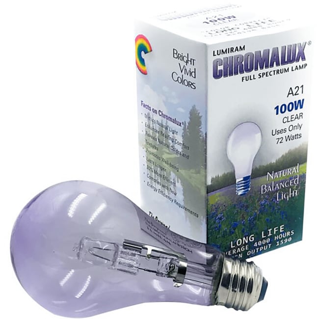 100 Watt Full Spectrum Frosted Light Bulb by Chromalux 1 piece 