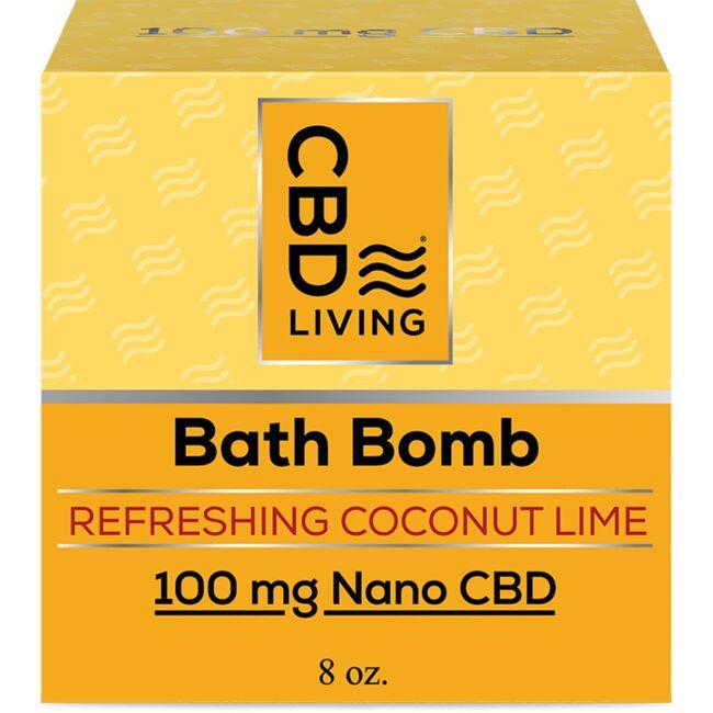 CBD Living Cbd Bath Bomb - Refreshing Coconut Lime Supplement Vitamin 100 mg 8 oz Bars