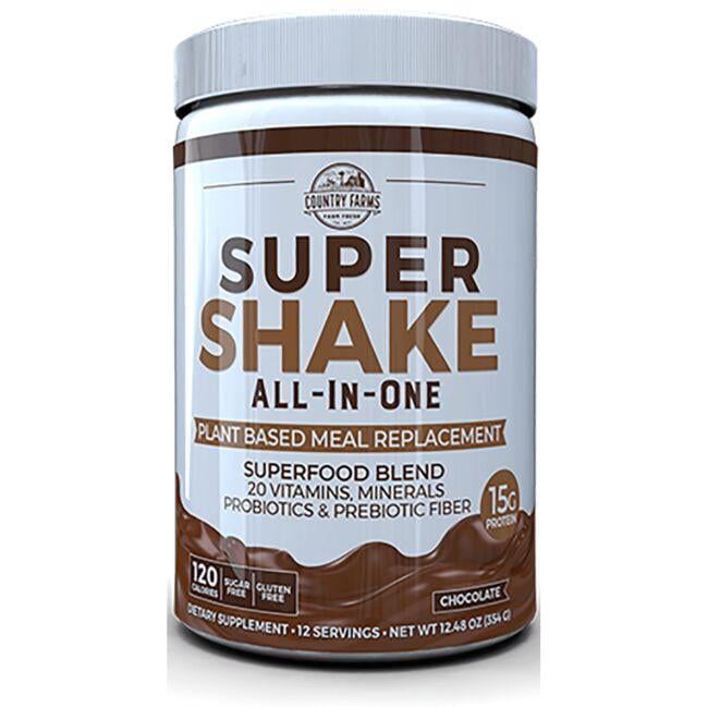 Country Farms Super Shake - Chocolate Supplement Vitamin 12.48 oz Powder