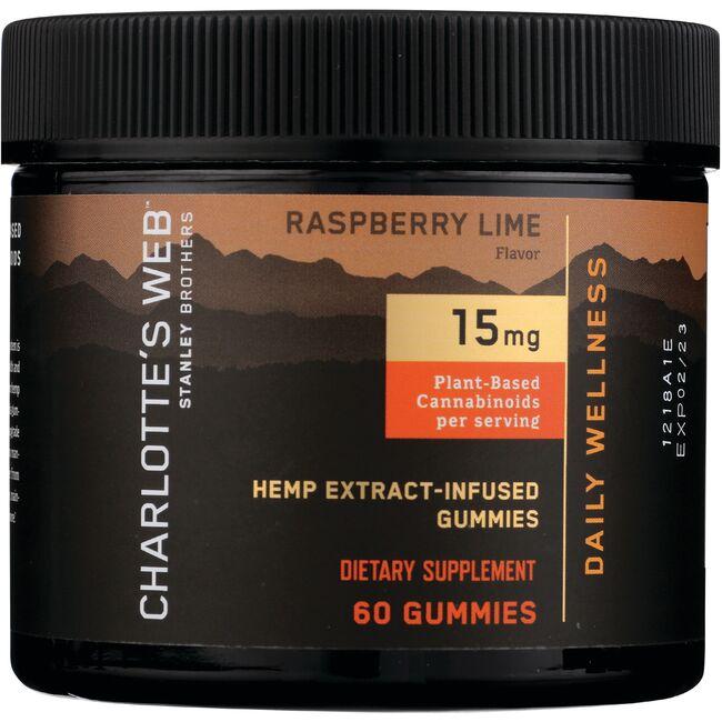 Charlottes Web Cbd Hemp Extract Daily Wellness Gummies - Raspberry Lime Supplement Vitamin 15 mg 60 Gummies