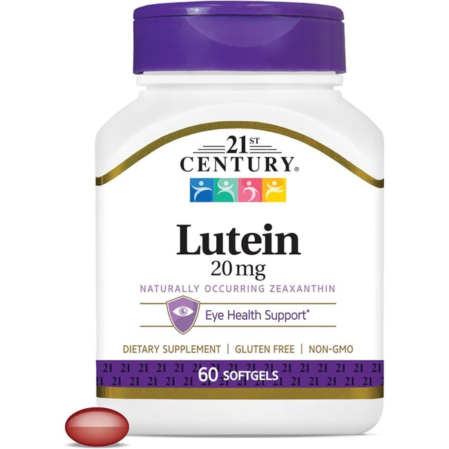 Лютеин 21st Century 20 мг 60 желатиновых капсул