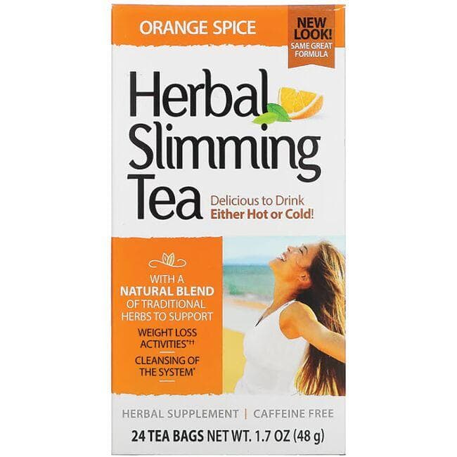 21st Century Herbal Slimming Tea - Orange Spice | 24 Bags | Weight Management