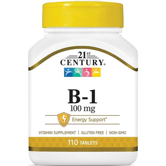 Promotes a healthy nervous system and supports energy metabolism 100 mg vitamin B-1 per serving 110 full-serving tablets 21st Century B-1 100 mg 110 Tabs B Vitamins Sold by Swanson Vitamins