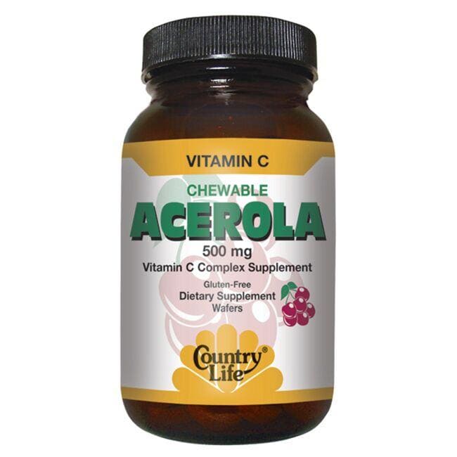 Country Life Chewable Acerola Vitamin 180 Wafers Vitamin C