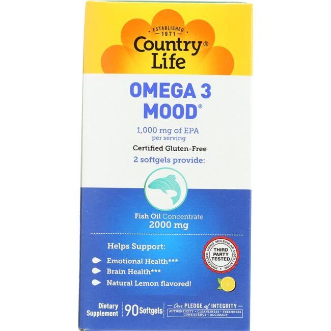 Country Life Omega 3 Mood Supplement Vitamin | 90 Soft Gels