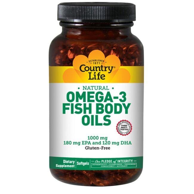 Country Life Omega-3 Supplement Vitamin 1000 mg 300 Soft Gels