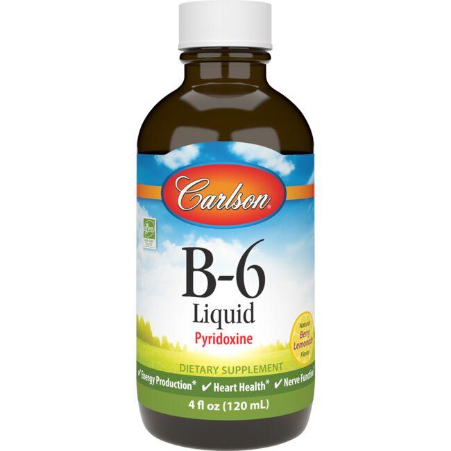 Carlson B-6 Liquid - Berry Lemonade Vitamin 100 mg 4 fl oz Liquid