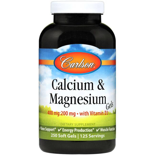 Carlson Calcium & Magnesium Gels Vitamin 250 Soft Gels