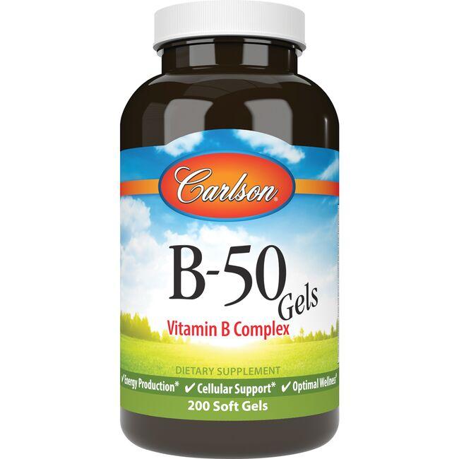 Carlson B-50 Gels Vitamin | 50 mg | 200 Soft Gels | Vitamin C