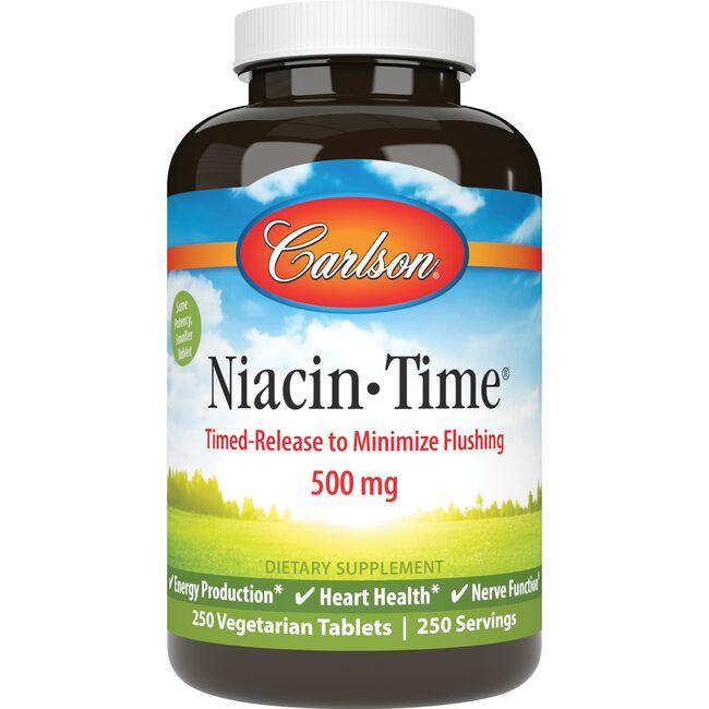 Carlson Niacin Time Vitamin | 500 mg | 250 Tabs