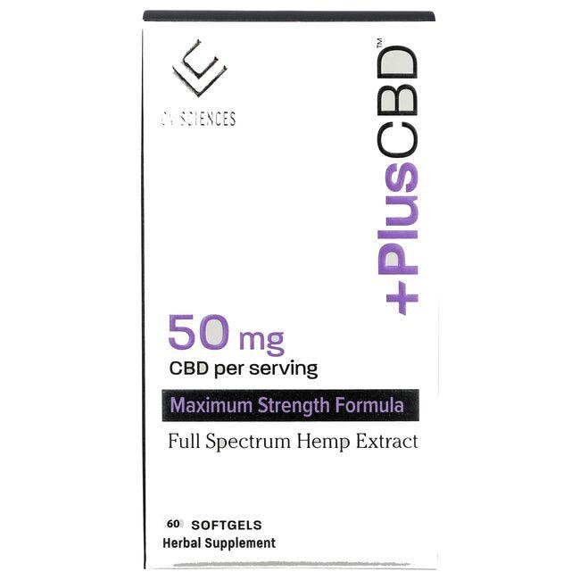 PlusCBD Oil Full Spectrum Hemp Extract Maximum Supplement Vitamin 50 mg 30 Soft Gels