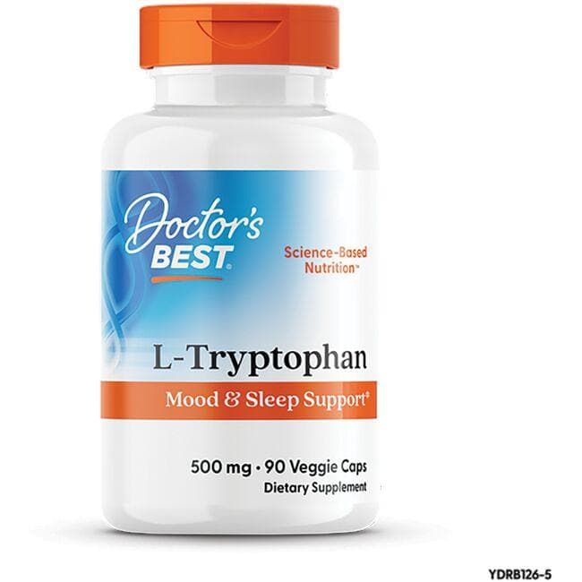 Doctors Best L-Tryptophan Supplement Vitamin | 500 mg | 90 Veg Caps