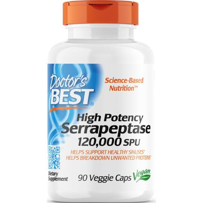 Doctors Best High Potency Serrapeptase Supplement Vitamin | 90 Veg Caps