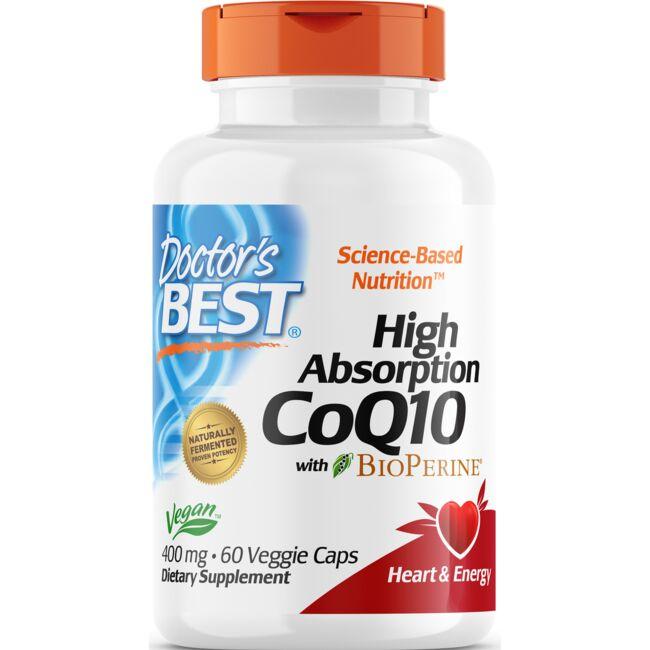 Doctors Best High Absorption Coq10 with Bioperine Supplement Vitamin 400 mg 60 Veg Caps
