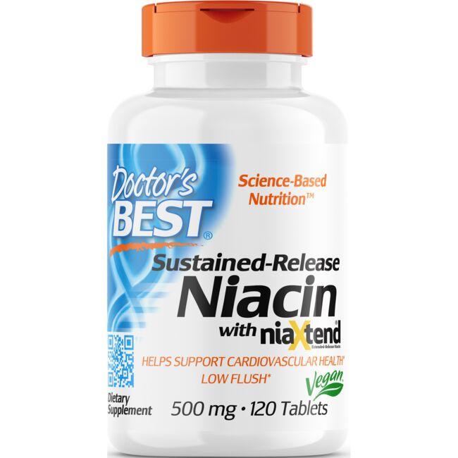 Doctors Best Sustained-Release Niacin with niaxtend Vitamin 500 mg 120 Tabs