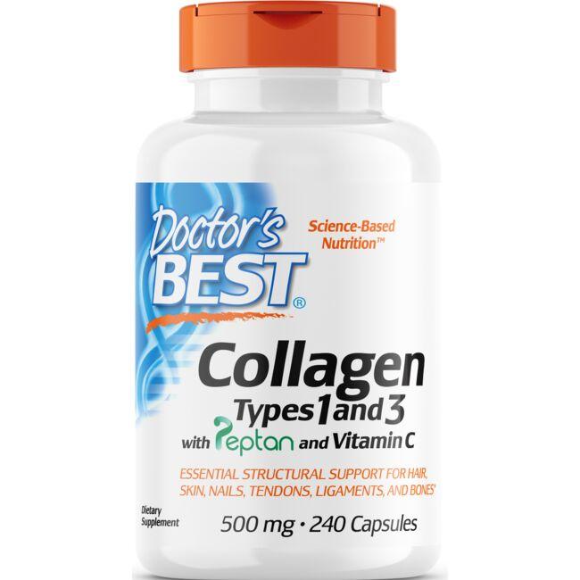 Doctors Best Collagen Types 1 and 3 with Peptan Vitamin C | 500 mg | 240 Caps