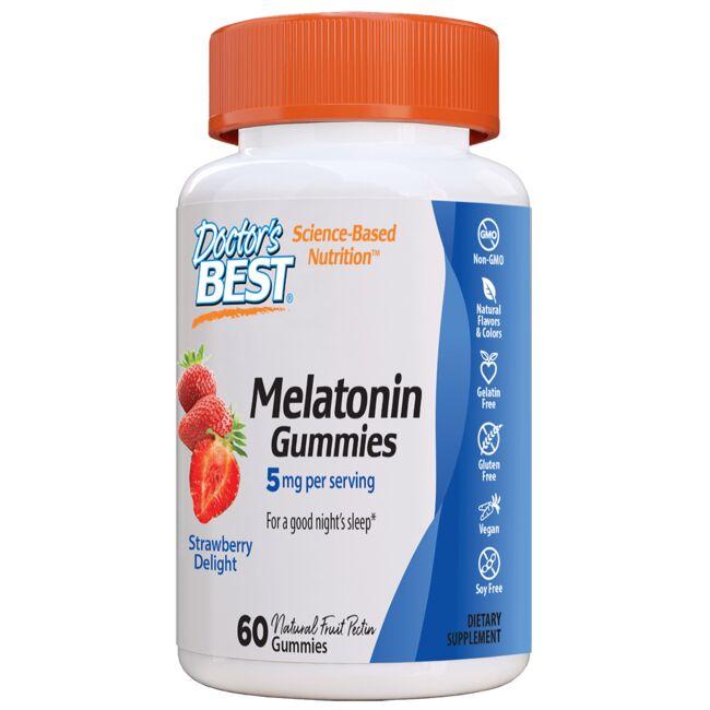 Doctors Best Melatonin Gummies - Strawberry Delight Supplement Vitamin 5 mg 60 Gummies