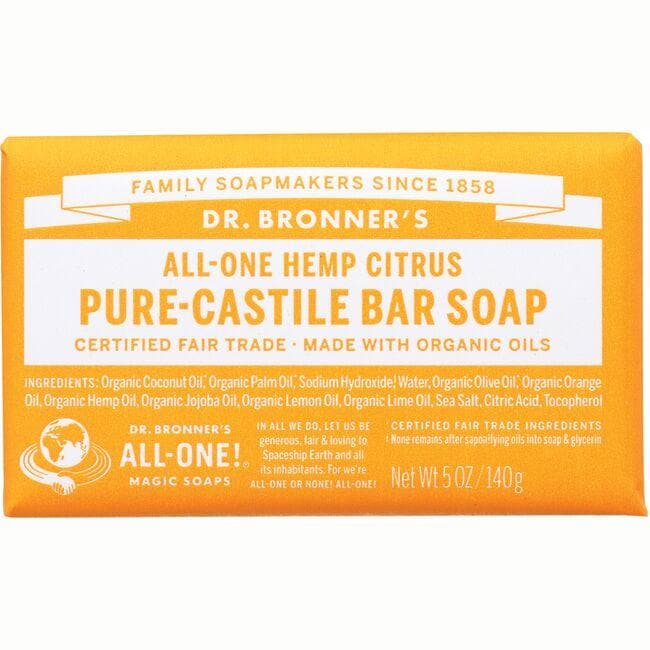 Dr. Bronners Organic Castile Bar Soap Citrus Orange | 5 oz Bars