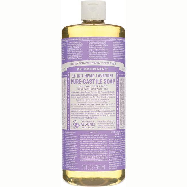 Dr. Bronners Organic Castile Liquid Soap Lavender | 32 oz Liquid