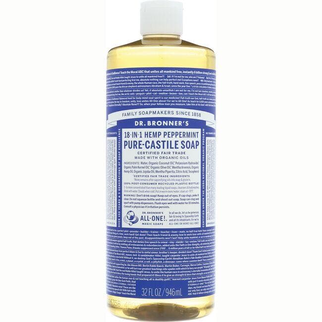 Dr. Bronners Organic Castile Liquid Soap Peppermint | 32 oz Liquid