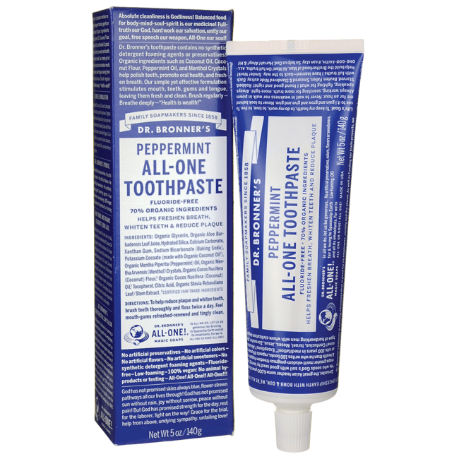 Dr. Bronner's Peppermint AllOne Toothpaste 5 oz (140 grams) Paste