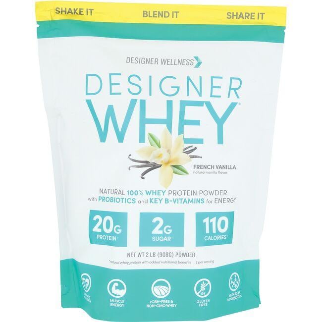 Designer Whey Natural 100% Whey-Based Protein - French Vanilla Vitamin 2 lbs Powder