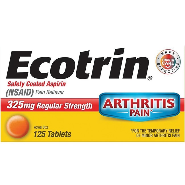 Аспирин обычной силы Ecotrin 325 мг 125 таблеток