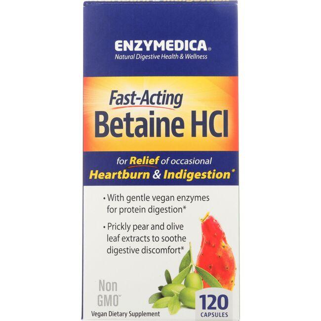 Enzymedica Fast-Acting Betaine Hcl Supplement Vitamin 120 Caps