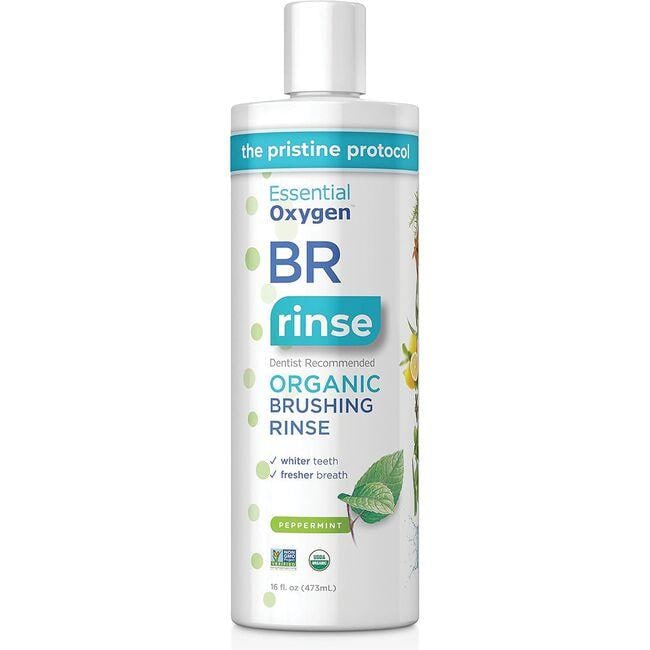 Essential Oxygen Br Rinse Organic Mouthwash - Peppermint | 16 fl oz Liquid
