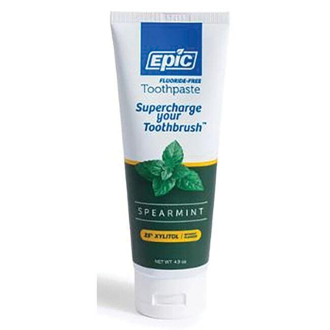 Epic Dental Xylitol Sweetened Spearmint Toothpaste Fluoride Free 4.9 oz Paste