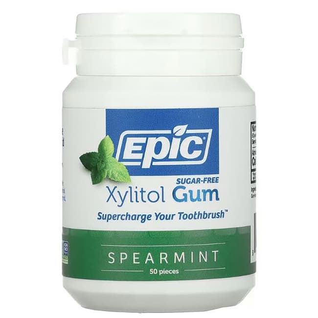 Epic Dental Xylitol Sweetened Spearmint Gum 50 Ct Swanson Health Products