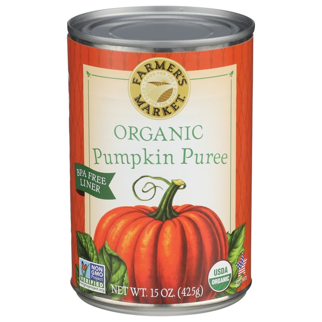 Farmers market organic canned pumpkin 15 ounce can
