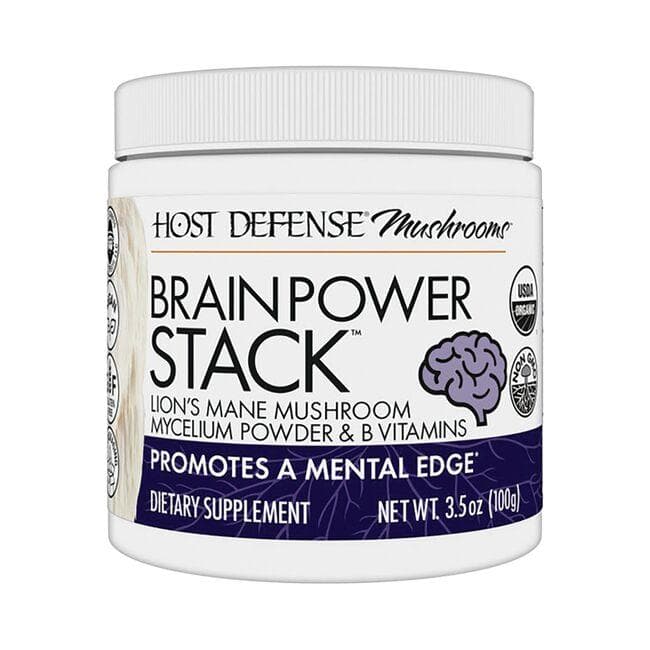 Host Defense Mushrooms Brainpower Stack Vitamin | 3.5 oz Powder