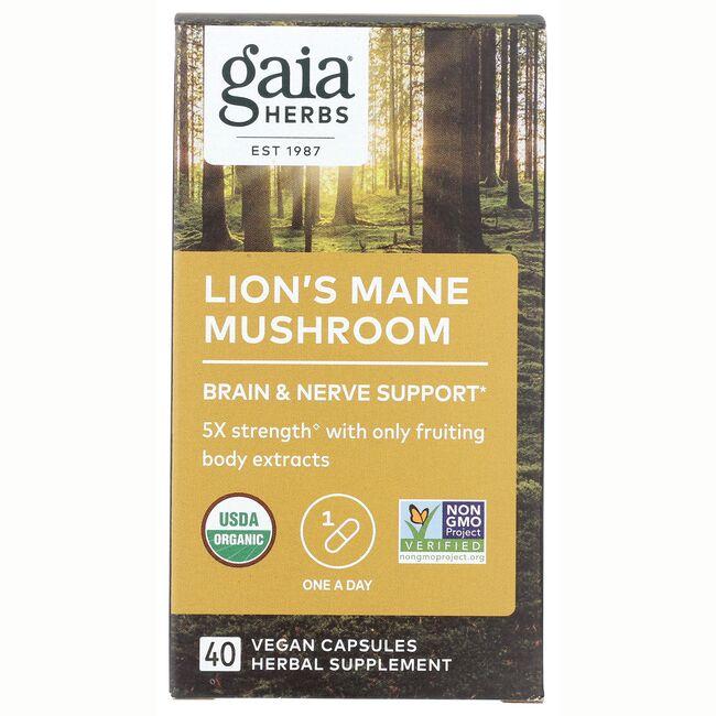 Gaia Herbs Lions Mane Mushroom Vitamin | 40 Vegan Caps