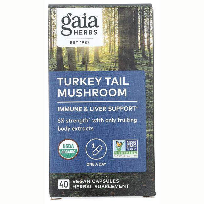 Gaia Herbs Turkey Tail Mushroom Vitamin | 40 Vegan Caps | Herbs and Supplements