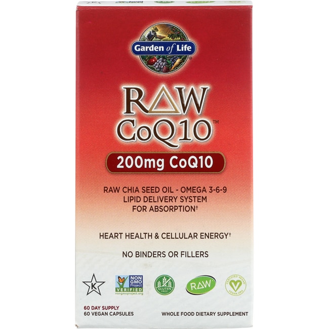 Garden of Life Raw Coq10 200 мг 60 веганских капсул