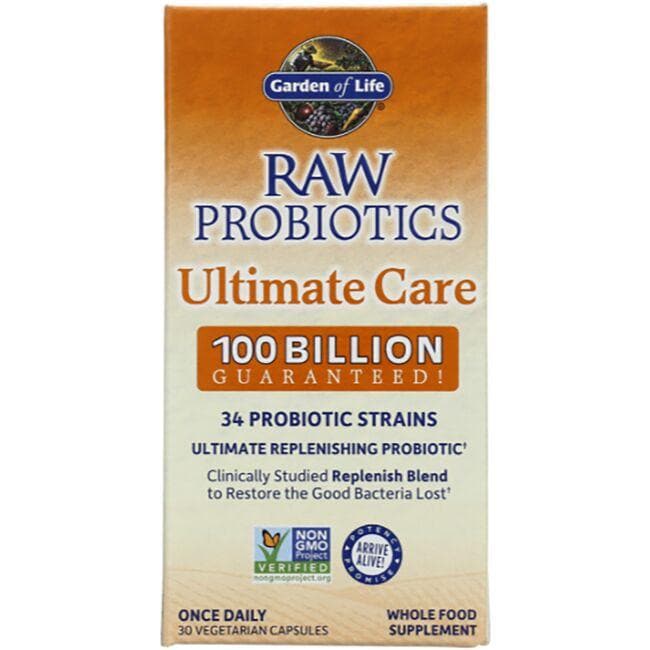 Garden of Life Raw Probiotics Ultimate Care Supplement Vitamin 100 Billion CFU 30 Veg Caps