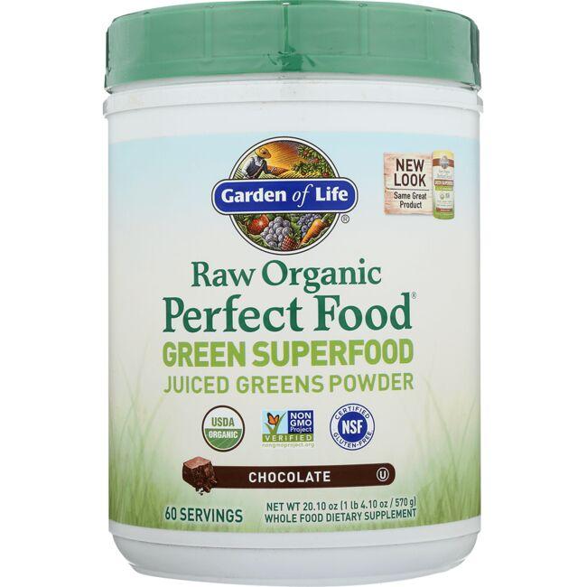 Garden of Life Raw Organic Perfect Food Green Superfood - Chocolate | 20.10 oz Powder