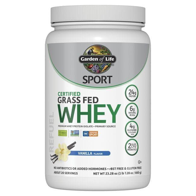 Garden of Life Sport Certified Grass Fed Whey Protein - Vanilla Vitamin | 22.57 oz Powder