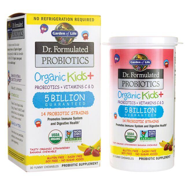 Dr. Formulated Probiotics Organic Kids+ - Strawberry Banana