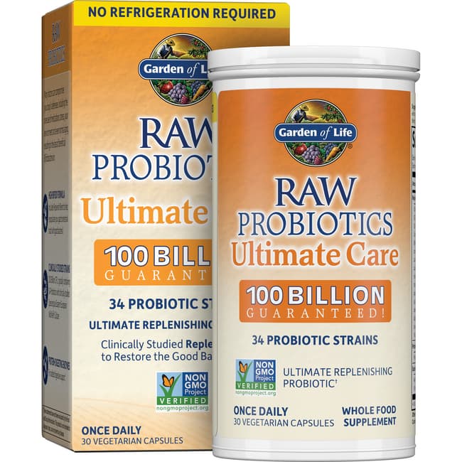 Garden of Life Raw Probiotics Ultimate Care - длительного хранения, 30 растительных капсул