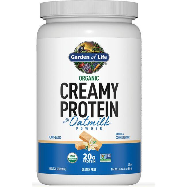 Garden of Life Organic Creamy Protein with Oatmilk Powder - Vanilla Cookie | 1 lb 14.34 oz Powder