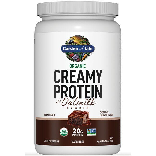 Garden of Life Organic Creamy Protein with Oatmilk Powder - Chocolate Brownie | 2 lb .45 oz Powder